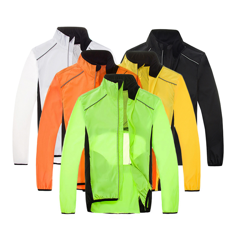 Mountain Biking Rain Jacket - Pomarańczowa wiatrowa kurtka rowerowa mtb rower