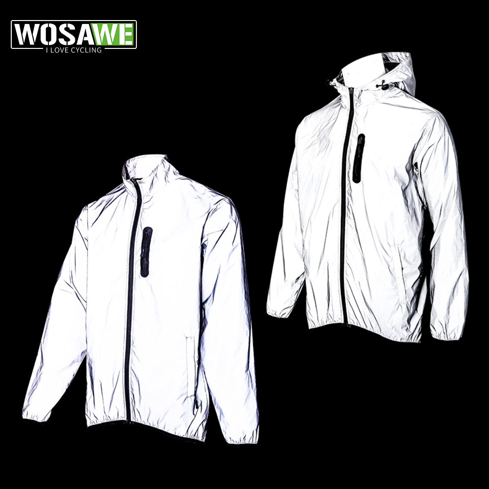 Mountain Biking Rain Jacket - WOSAWE męska w pełni odblaskowa kurtka