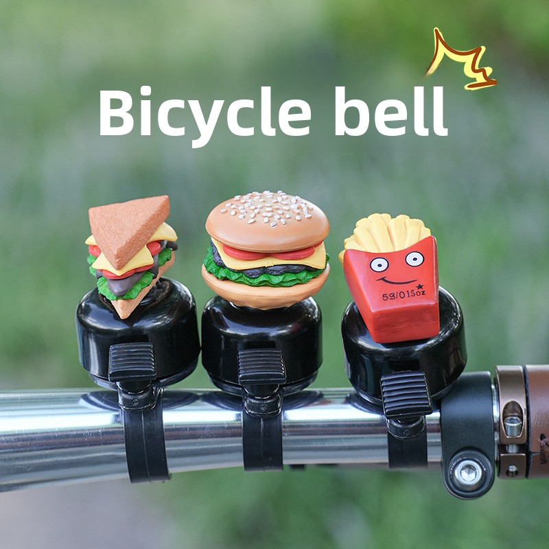 Mountain Biking In French - Dzwonek rowerowy Klakson Burger Frytki Kanapka